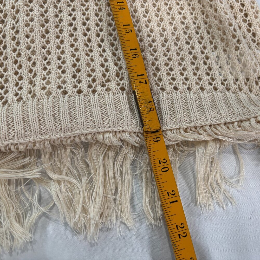Beige crochet knit vest sweater Large Lot N - Picture 3 of 4